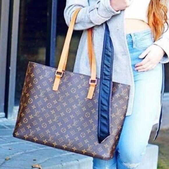 LOUIS VUITTON Luco Brown Monogram LV Logo Canvas Zip Closure Tote - Picture 1 of 16